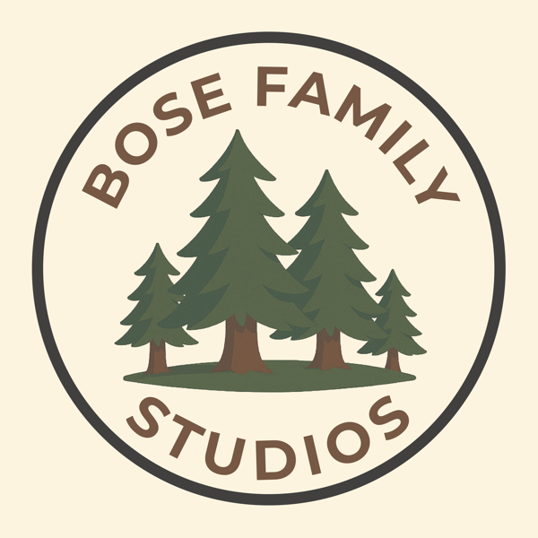 Bose Family Studios circular sage-green logo